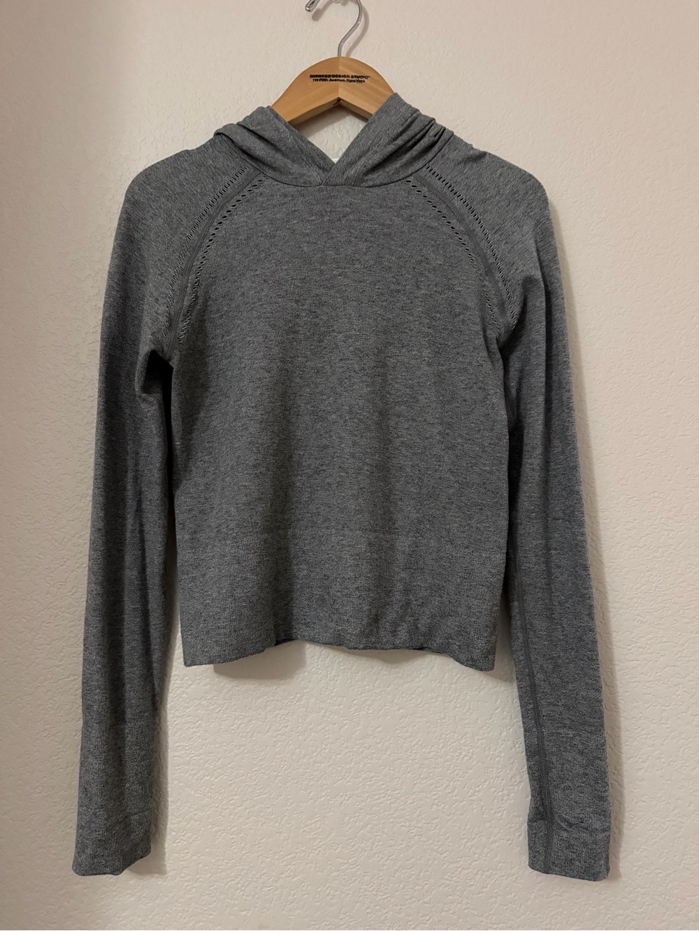 Fabletics Gray Lightweight Hooded Crew Sweater